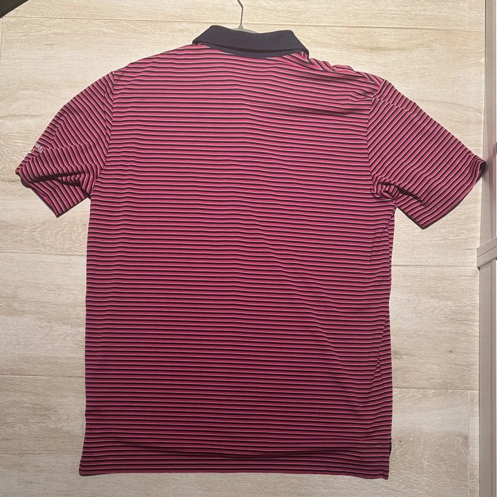 Callaway Striped Polo Shirt - Pink and Navy - Picture 4 of 5
